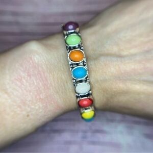 🆕 Colorful turquoise boho western cuff adjustable bracelet